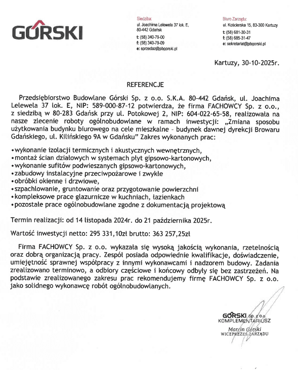 Górski Sp. z o.o. - Osiedle Wieżyckie